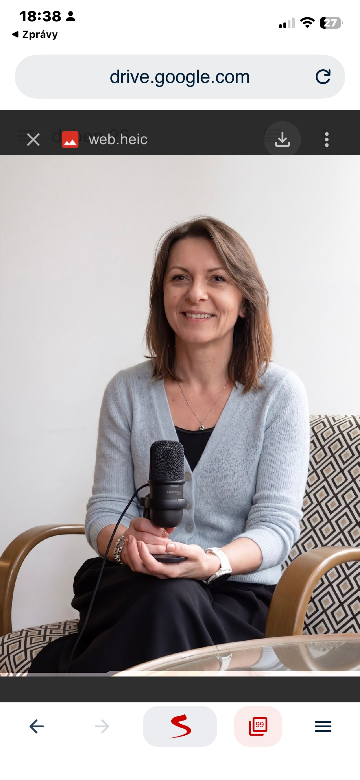 Jana Navrátilová Štoková při natáčení podcastu Divočina
